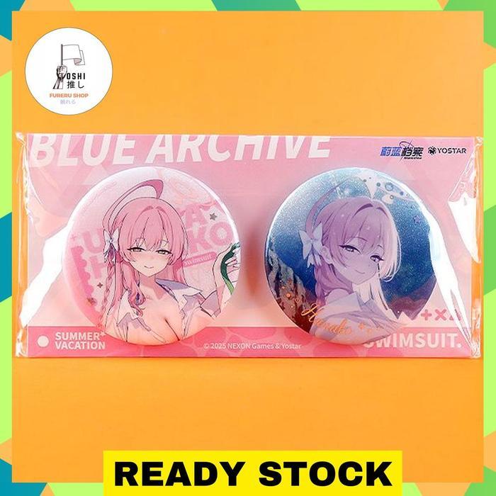 HOT SALE BLUE ARCHIVE URAWA HANAKO TRINITY SWIMSUIT SERIES BADGE SET (8CM) TERMURAH