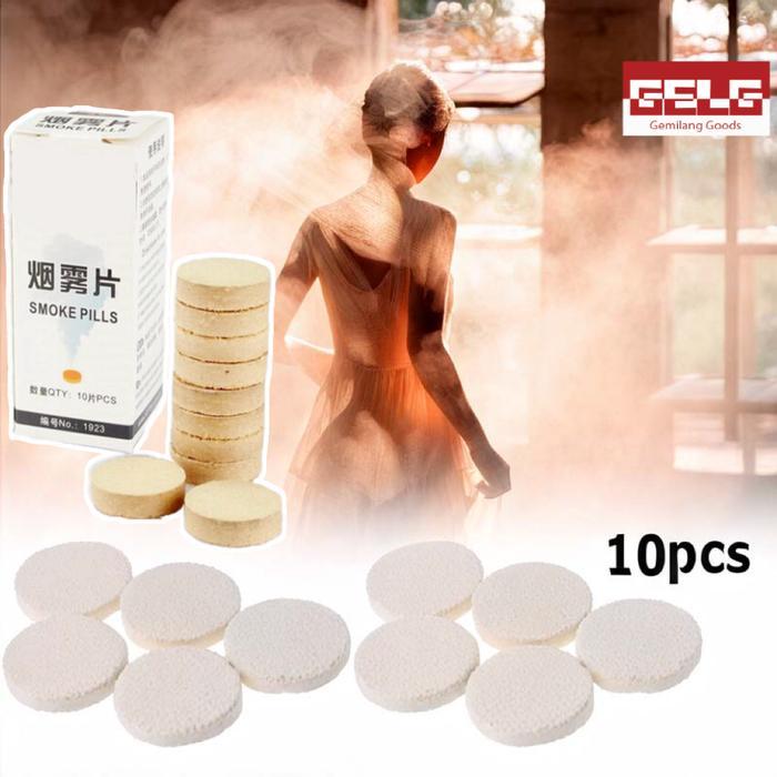 Sale- 10 Pcs Asap Panggung Asap Putih/Asap Warna Warni/Show,Photography Props White Smoke Cake Pills