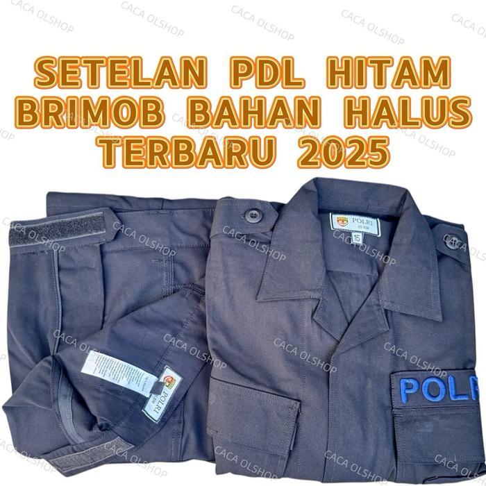 SETELAN PDL HITAM JATAH MODEL TAKTIKAL TERBARU 2025 Panjang Baju Celana Seragam Pria Kerja Katun
