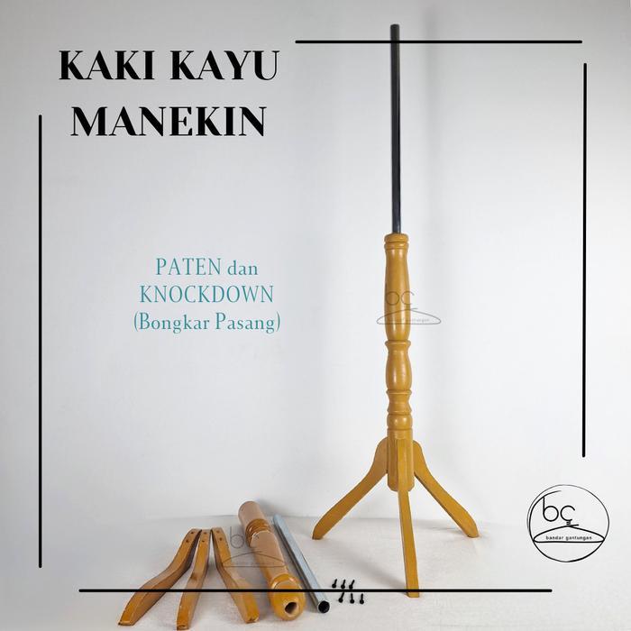 Kaki Kayu Pipa Tiang Penyangga Manekin Stand Manekin Kaki Manekin Anak Dan Dewasa-Set B