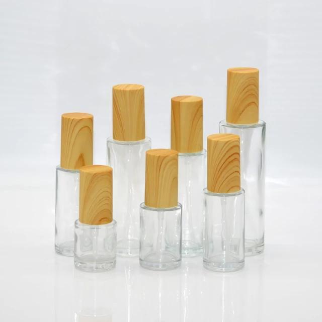 Botol Spray Kaca Bening 20ml,30ml,50ml Tutup Spray motif kayu.