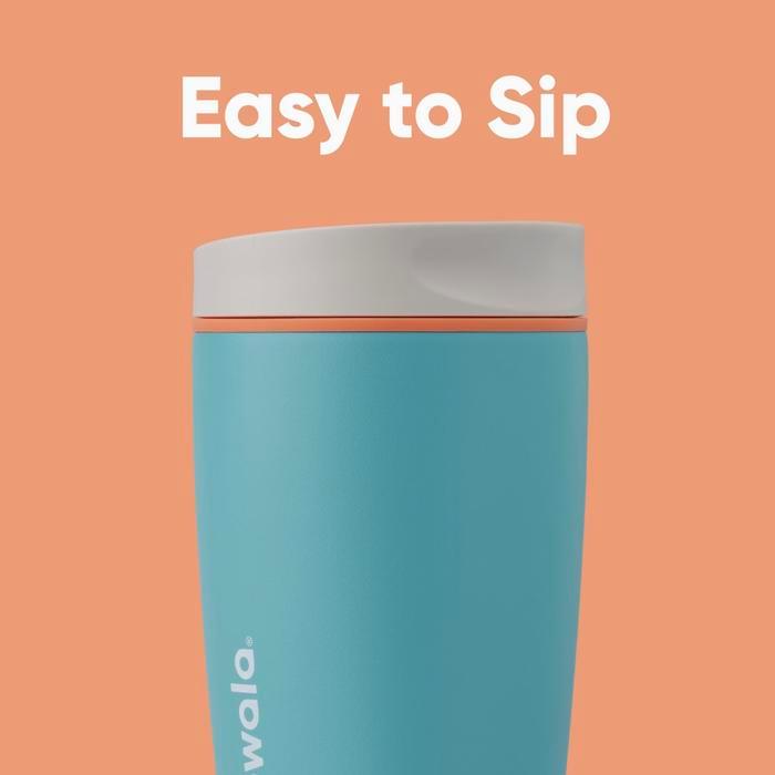 OWALA SmoothSip Slider Insulated Stainless Steel Coffee Tumbler, Reusable Iced Coffee Cup, Hot