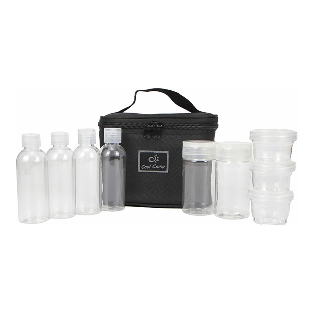 10Pcs/Set Portable Spice Container Set with Bag Salt Pepper Spice Shaker Jars Camping Spice Jars Set