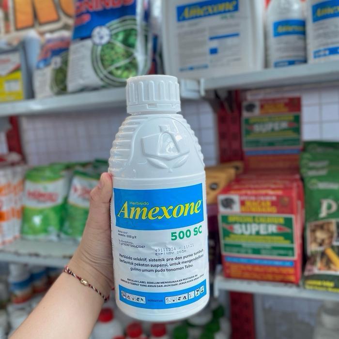 BISA COD Herbisida Amexone 500SC - 1Liter & 5Liter - Ametrin 500 g/l, Selektif & Sistemik, Efektif