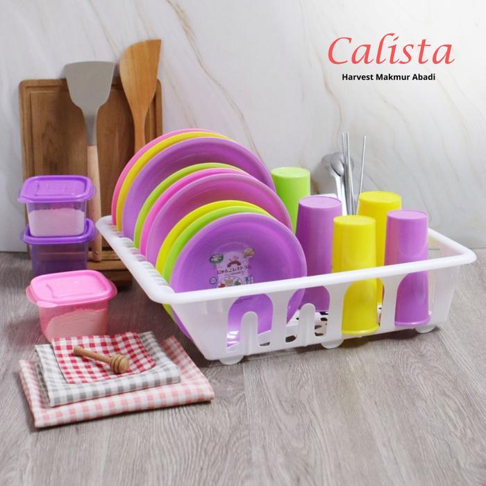 Calista Rak Piring Dan Nampan - Nebula + Nampan Set