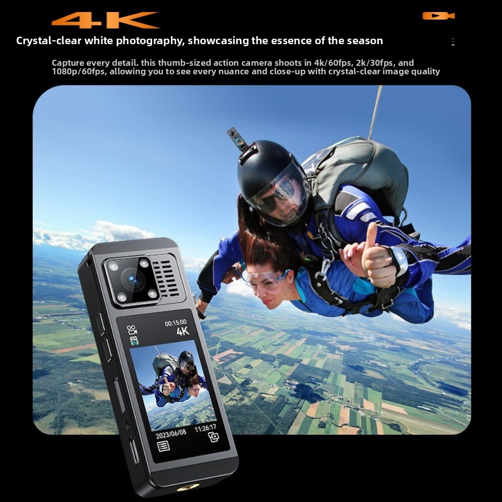 4K 360 Panoramic Action Camera WiFi EIS Stabilization Wearable Cam for Motorcycle Riding