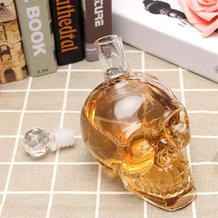 Botol Teko Kaca Bartender Model Crystal Head Skull Tengkorak 750 Ml