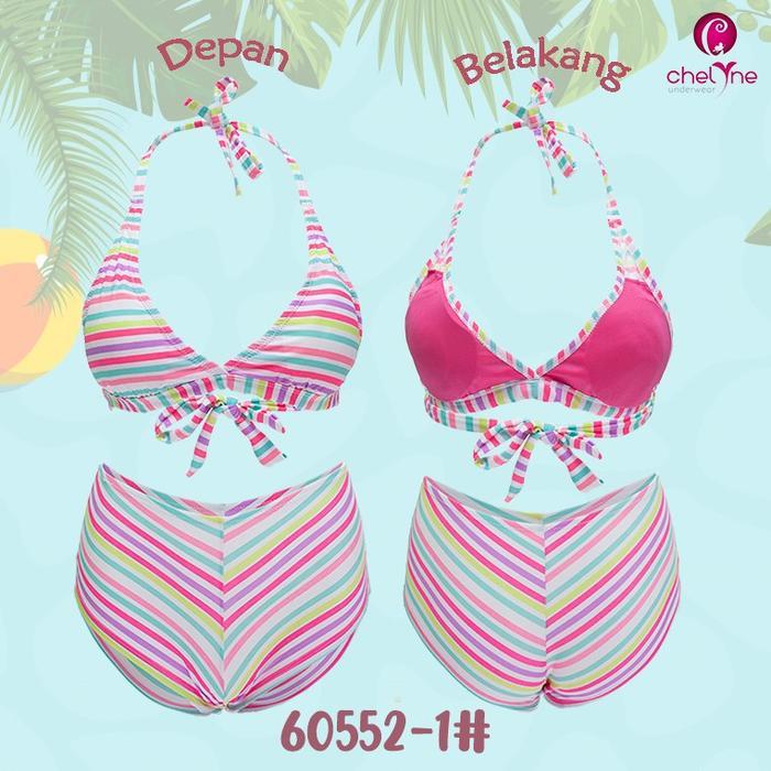 Bikini Swimsuit Motif Setelan Swimwear Wanita Lycra Spandex - 60552-1#