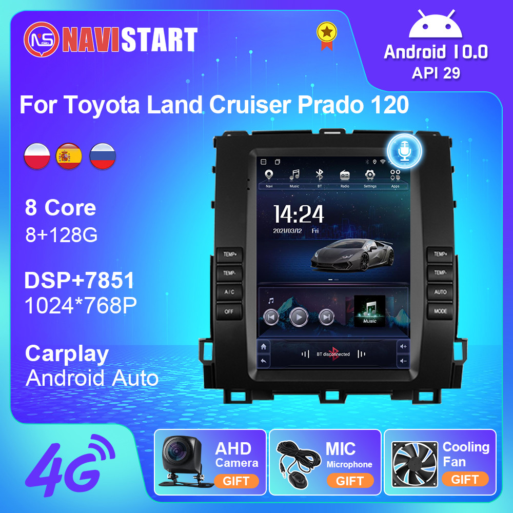 NAVISTART Tesla Android 10 Car Radio For Toyota Land Cruiser Prado