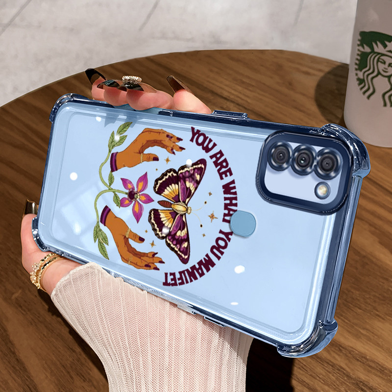 Casing Hp untuk Samsung A11 M11 Case Casing pola Kupu-kupu Unik Cesing Kesing empat Anti Drop sudut 