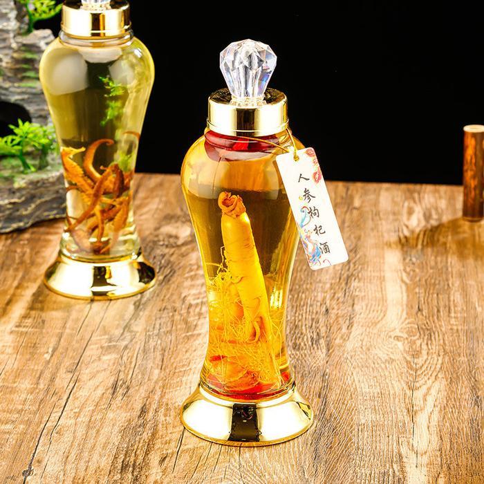 Botol Kaca Ginseng 1 Liter Korea Wadah Herbal Guci Cantik Botol Rendaman Akar Ginseng Terbaru 
