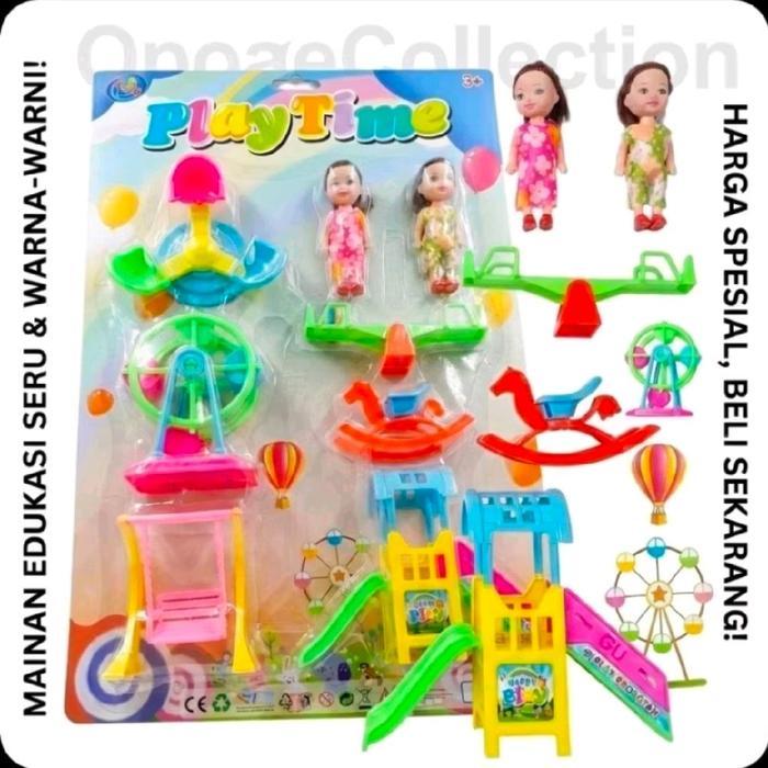 KIDS FRIENDS mainan boneka barbie kecil anak berbie kelly lengkap dengan mainannya - PLAY TIME SET