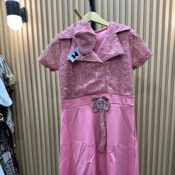 ALTHREE Clothing - AMARA Dress Bahan Brokat Casual - PINK