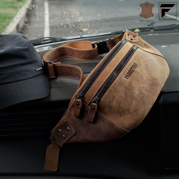 Tas Pinggang Pria Kulit Sapi Asli - Cruiser Terbaru 