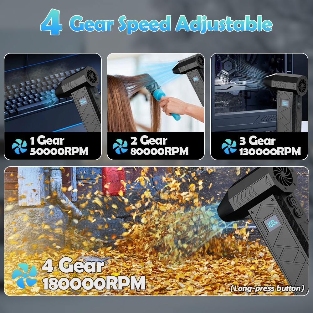 180000PRM Portable Electric Air Blower Turbo Jet Fan Brushless Motor HighSpeed Mini Turbo Jet Fan