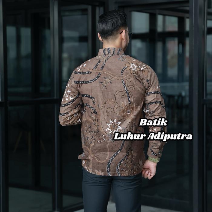 Bledak Kemeja Batik Katun Prima Premium Solo Luhur Adiputra Pria Motif Mewah Panjang