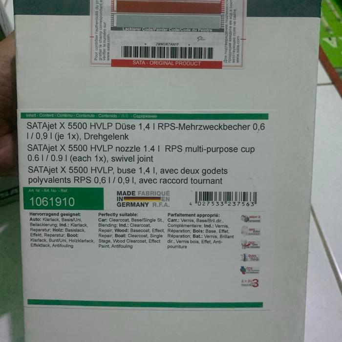 Spraygun Sata Jet 5500 Rp/Hvlp Nozzle 1.3 1.4 Original
