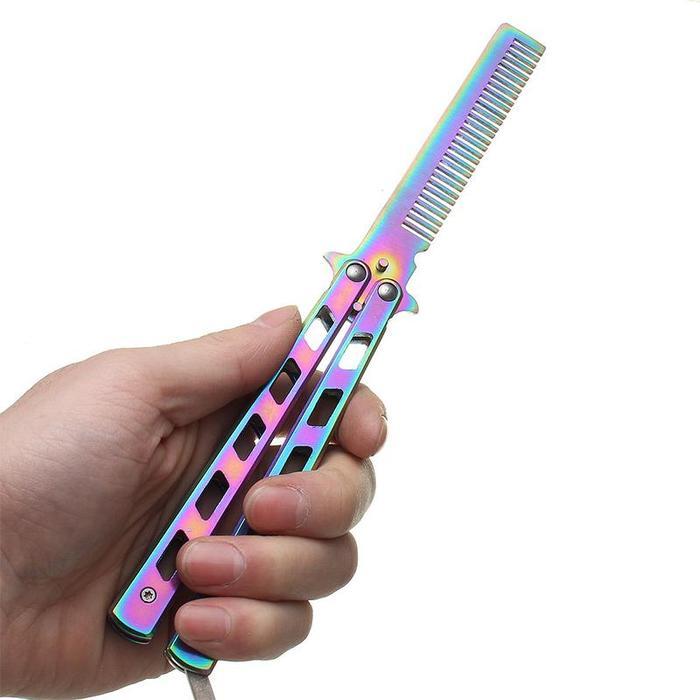 Sisir Besi Balisong Butterfly - Sisir Rambut latihan balisong Stainless steel