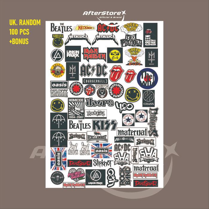 ASLI [50 PCS+BONUS] STICKER ROCK BAND / STICKER PACK HELM / LAPTOP VYNIL / STICKER MURAH Stiker