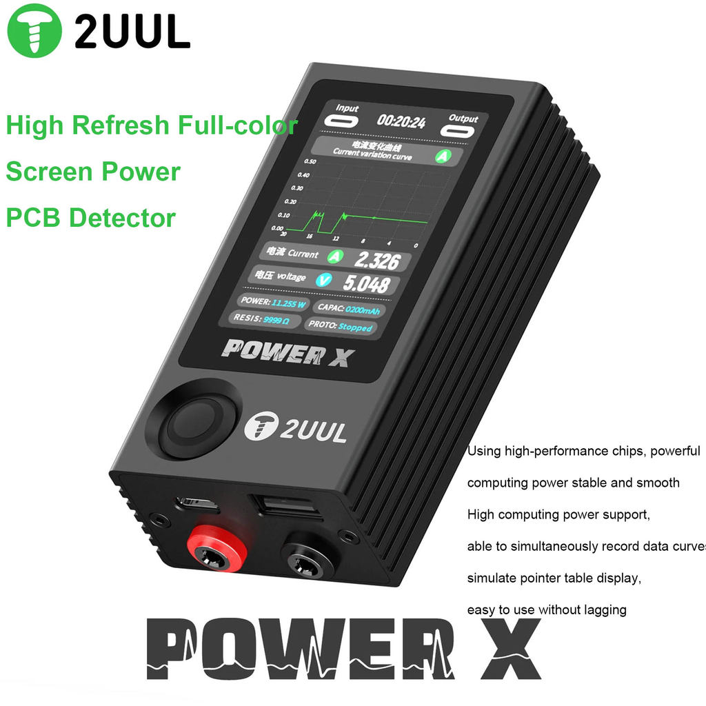Baru 2UUL Power X High Refresh Full-color Screen Power PCB Detector : Digital Display, Curve, And Po