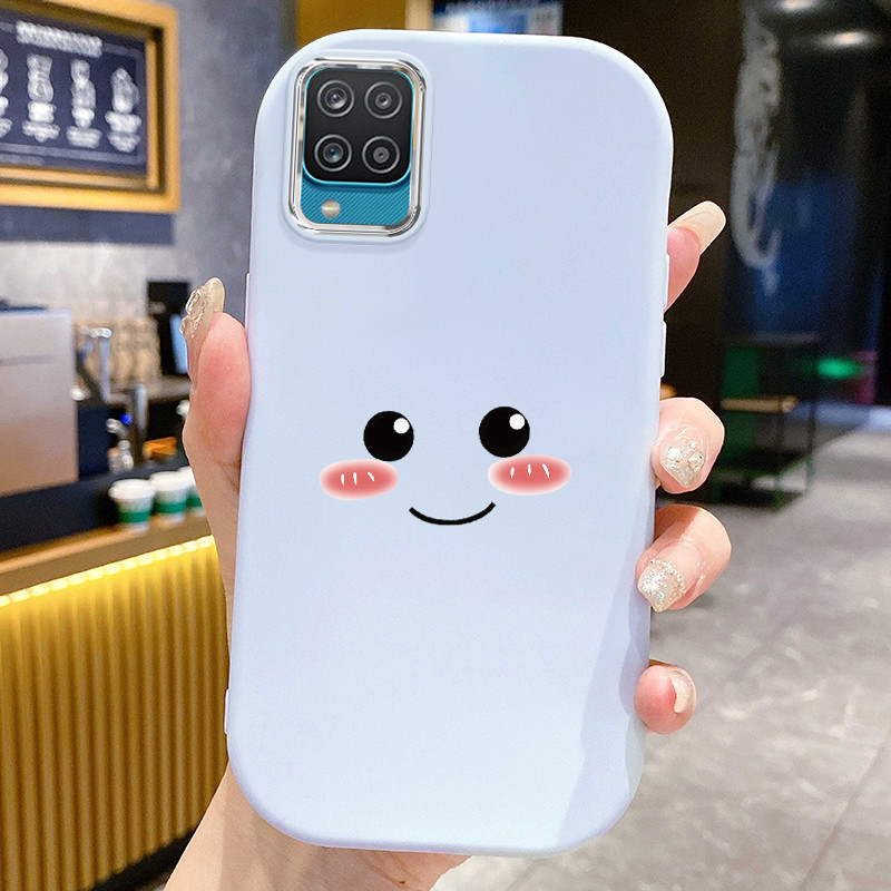 Casing Hp Untuk Samsung Galaxy A12 4G A12 5G F12 M12 A13 Case Casing Tas Emoji Malu pola Kerang gemu