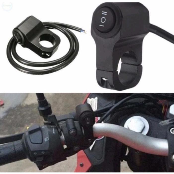 Ada Stok SAKLAR TOMBOL LAMPU ON OFF BESI STANG MOTOR UNIVERSAL KLX/CRF/VIXION