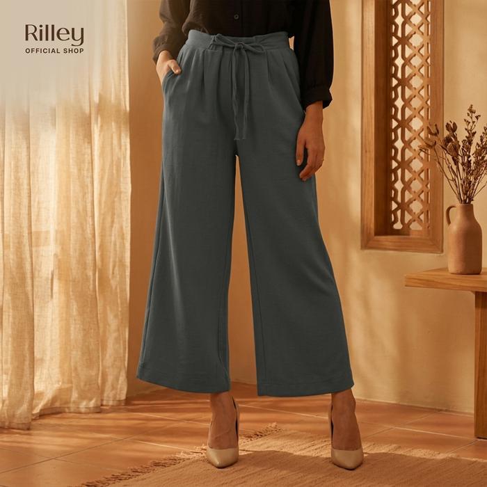 NEW RILLEY - Celana Kulot Basic Jennie - GREY, M