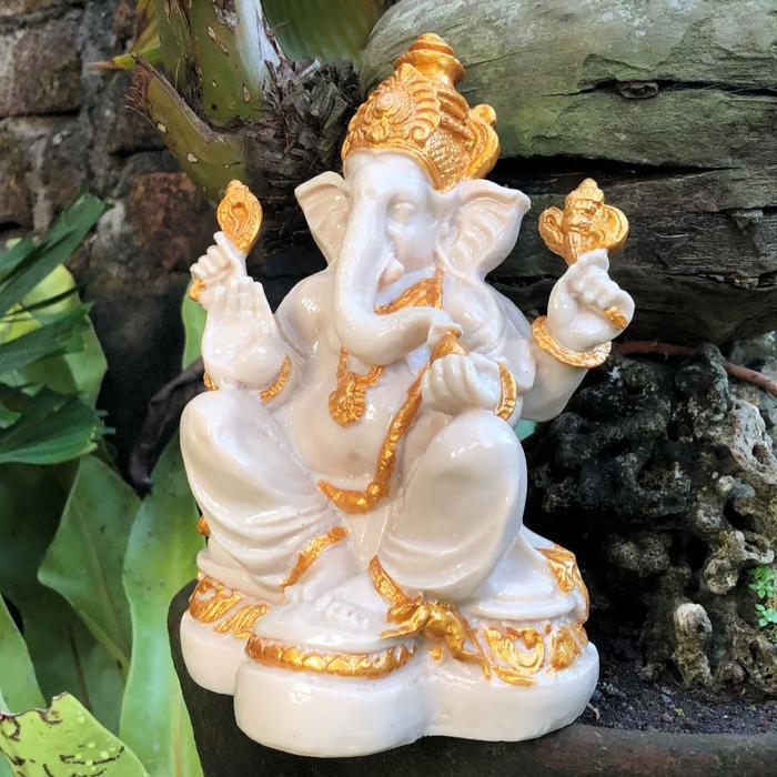Patung Ganesha 17 Cm/Patung Ganesa/Patung Dewa Ganesha/Patung Dewa Dewi/Patung Ganesha Putih
