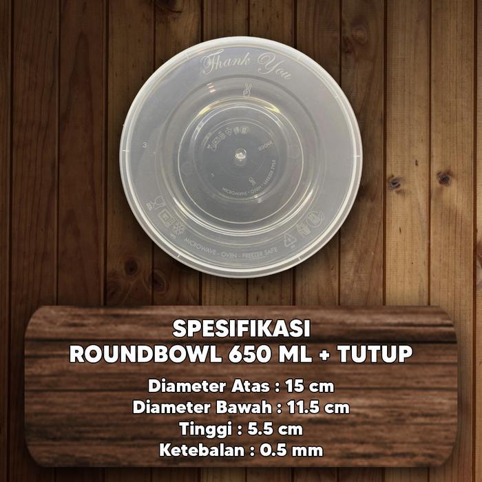 Thinwall Mangkok 650Ml / Mangkuk Plastik 650 Ml / Thinwall Bulat 650Ml