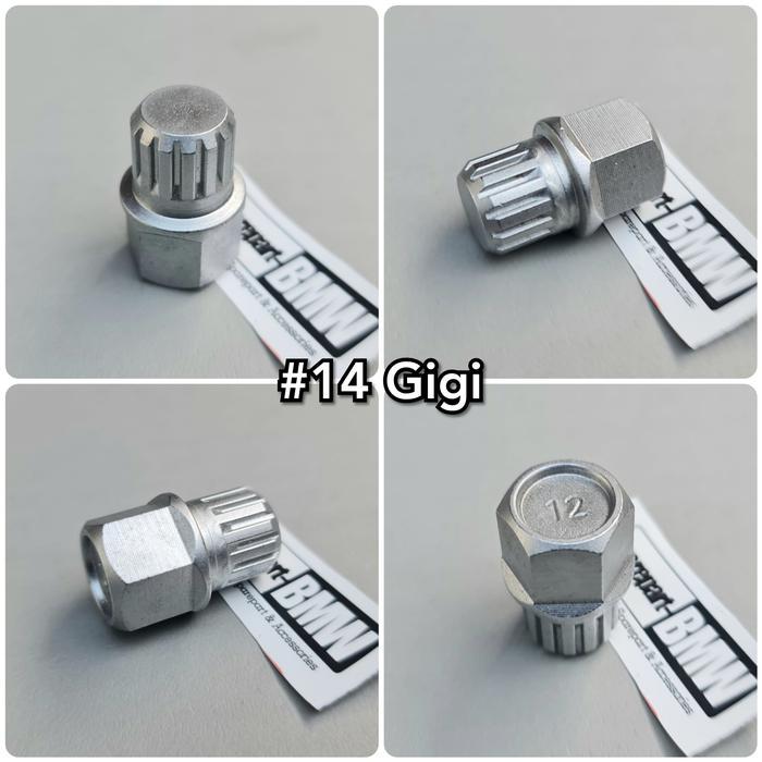 READY PART KUNCI ADAPTOR ADAPTER BAUT RODA VELG #14 GIGI BMW VW AUDI ANTI THEFT KODE 228