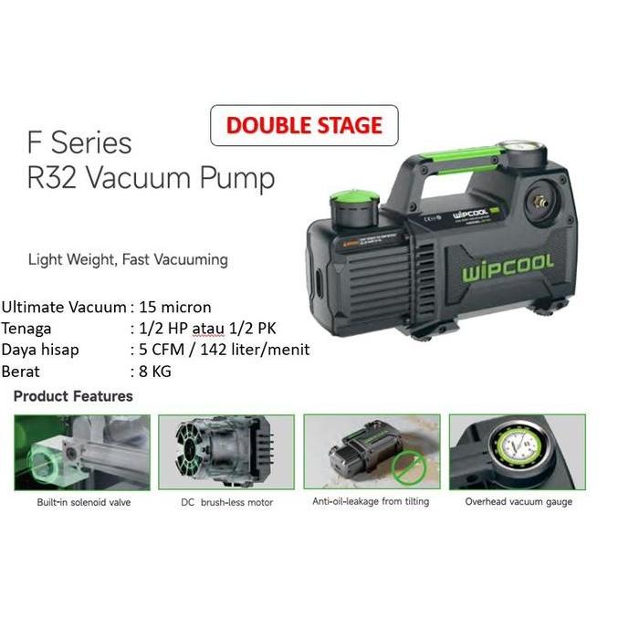 WIPCOOL vacuum pump ac 2F2R pompa vakum AC 2 stage double stage 0.5 HP 1/2 PK mobil kulkas pendingin