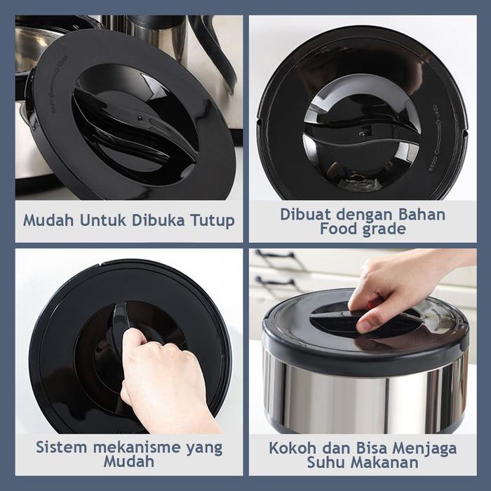 GRLIN Termos Makanan Jumbo Tahan Panas Termos Makanan Portable Untuk Piknik Wadah Saji Lauk & Sayur