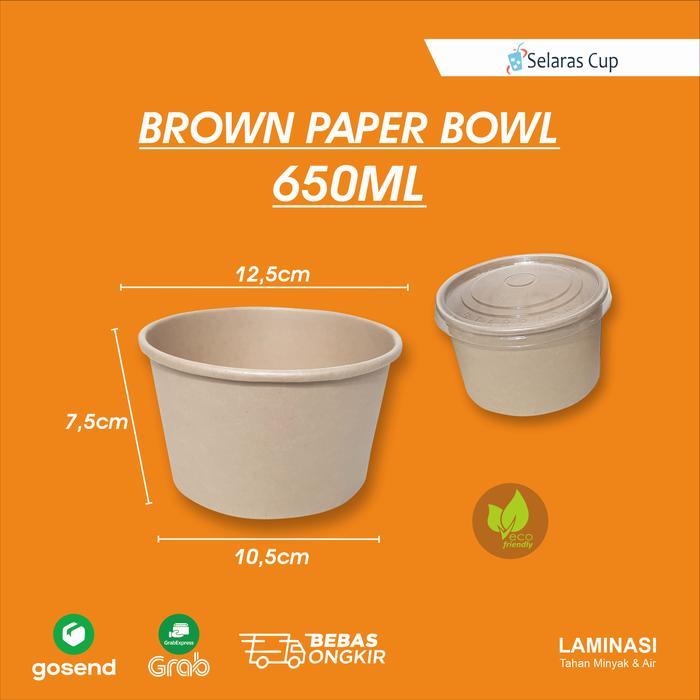 Paper Bowl Coklat Rice Bowl Custom Mangkok Kertas Paperbowl Catering Tbk