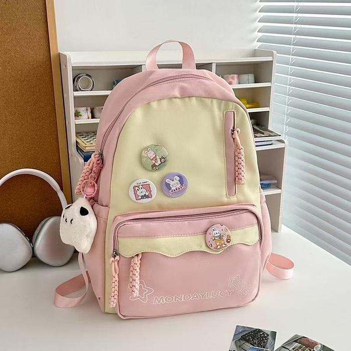 TERPERCAYA TERLARIS Happy Learning House-Tas sekolah untuk anak perempuan, mahasiswa, siswa sekolah