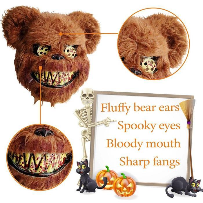 Promo Topeng Beruang Seram Kostum Halloween Berdarah Monster Seram Halloween Terlaris
