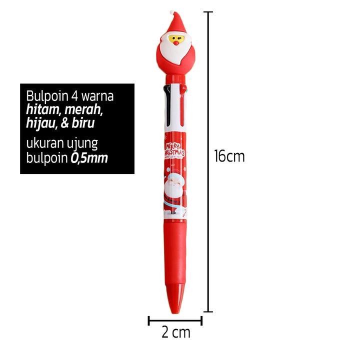 PENA PULPEN GEL Hitam AKSESORIS NATAL CHRISTMAS BARANG IMPOR SURABAYA Stationery - Multipen santa no