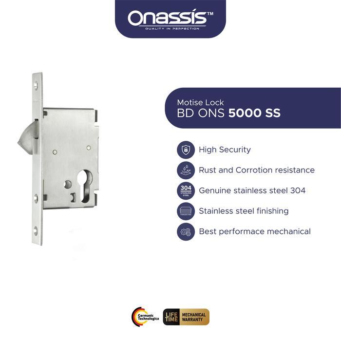 Onassis Motise Lock BD ONS 5000 SS Kunci Kualitas Stainless Steel 304 Tahan Karat & Karat Cocok