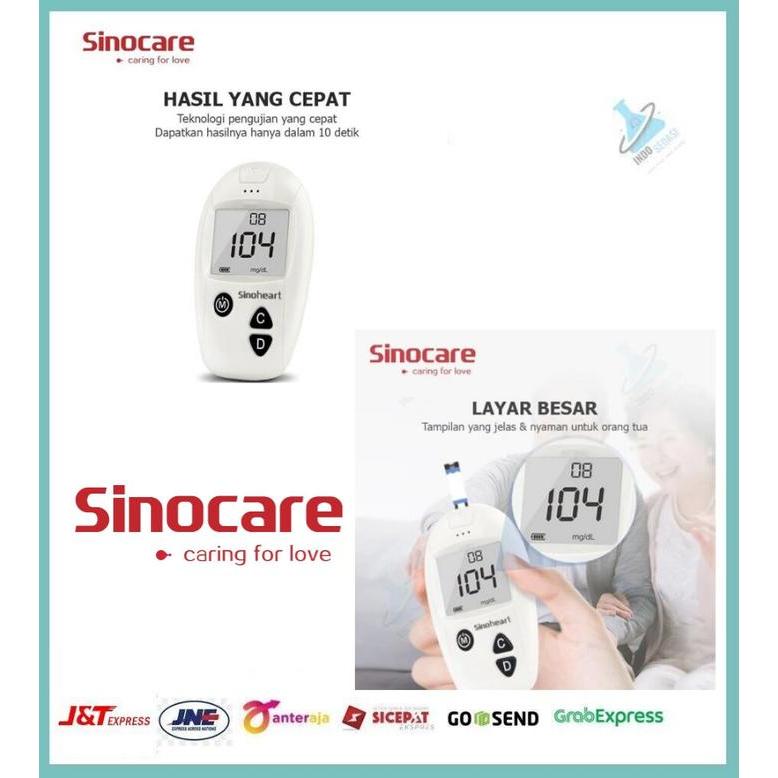 SAFE-ACCU SINOCARE ALAT CEK GULA DARAH / STRIP GULA DARAH SINOCARE / PAKET SINOHEART CEK GULA DARAH