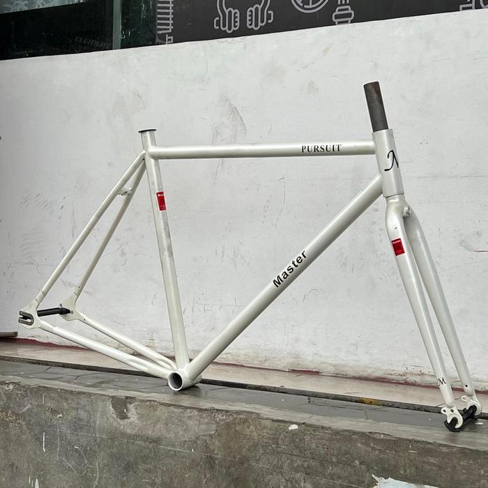 SIAPKIRIM FRAMESET FIXIE 700C CHROMOLY KLASIK PUTIH VINTAGE MASTER PURSUIT LURUS READY STOCK