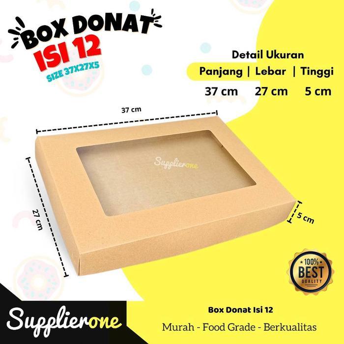 novv Box Donat Isi 12 25Pcs / Box Donat / Dus Kue / Kemasan Donat / Dus Roti / Dus Donut / Dus Donat