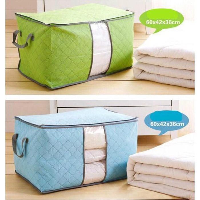 BAMBOO STORAGE BED COVER / Tempat Penyimpanan Bed Cover Bamboo Storage Box Organizer Bag Kotak
