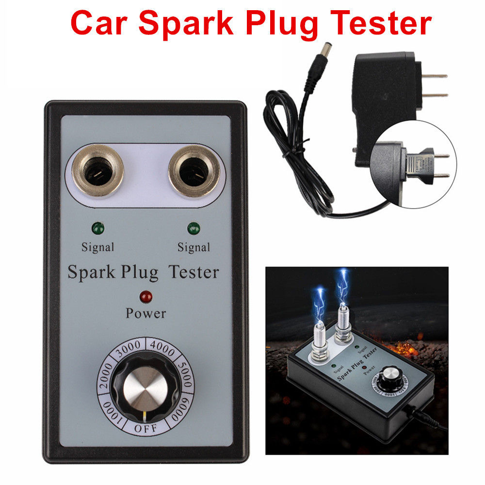 Dual Hole Car Spark Plug Tester Ignition Plug Analyzer Diagnostic Tool 12V Car Spark Plug Tester Det