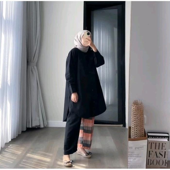 Long Tunik Cotton Linen/Tunik Linen Standar-Jumbo Pasti Promo