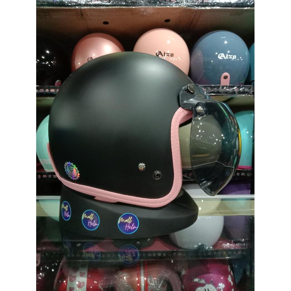 Helm Bogo Pastel Sada Rosa Wanita Merek Aizo