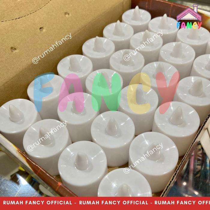 [Grosir]1 Box Isi 24 Pcs Lilin Led Kuning Warm White Termasuk Baterai / Lilin Lampu Elektrik Natal