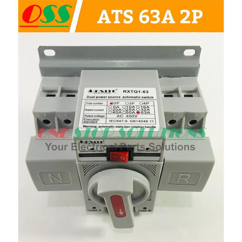ATS AUTO TRANSFER SWIT ATS 63A 2P 2 POLE UNTUK OTOMATIS GENSET