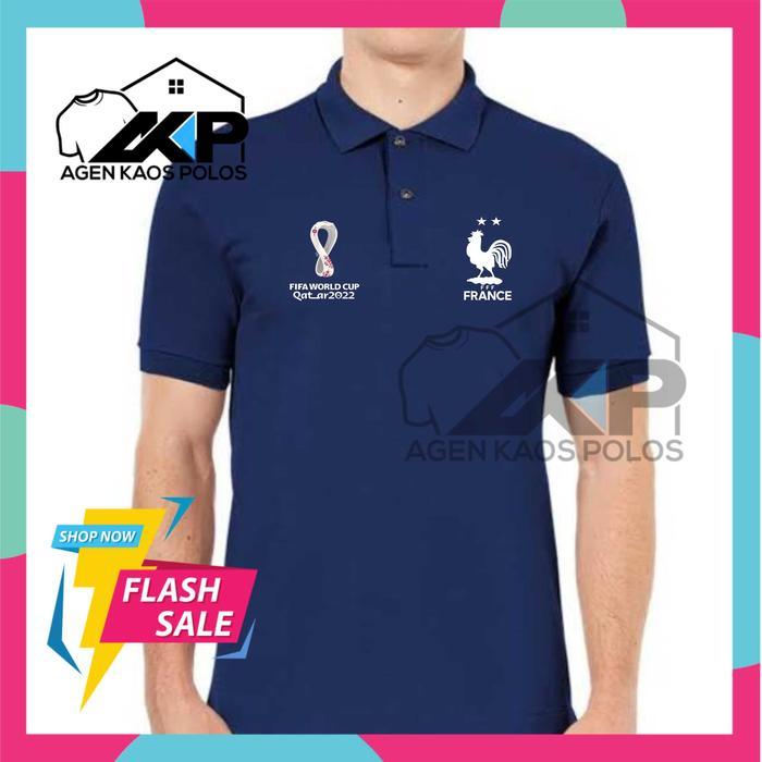 KAOS BOLA POLO SHIRT PIALA DUNIA QATAR TIMNAS PRANCIS - WORLD CUP 2022