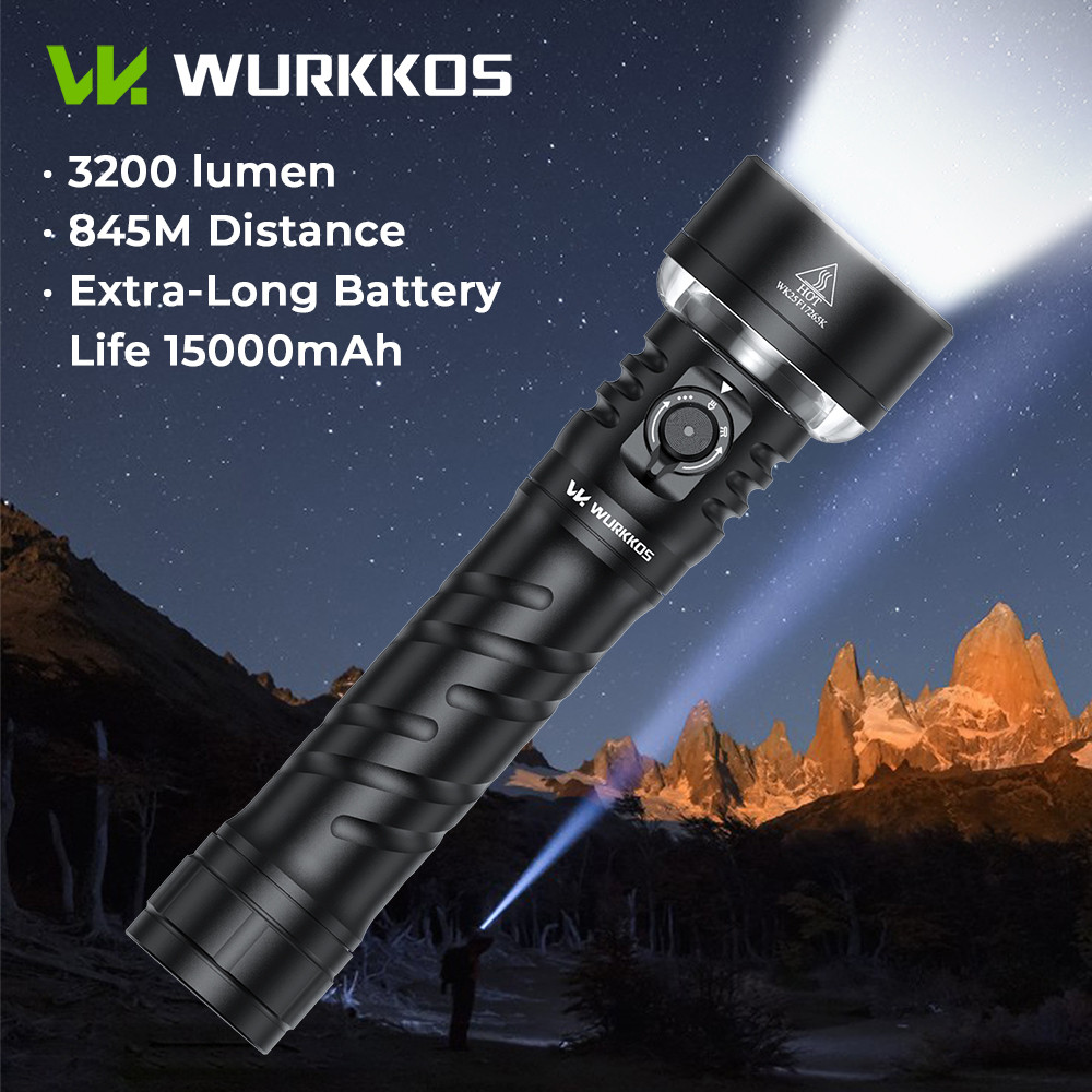 Wurkkos TS27 High-Performance Flashlight 3200LM Multi-Function Rechargeable Ideal for Outdoor