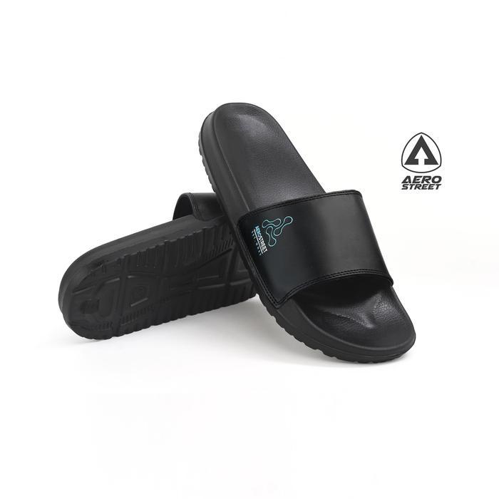 Promo Aerostreet 39-44 Jakco Hitam Hitam - Sandal Selop Pria Wanita Baaaa Terlaris