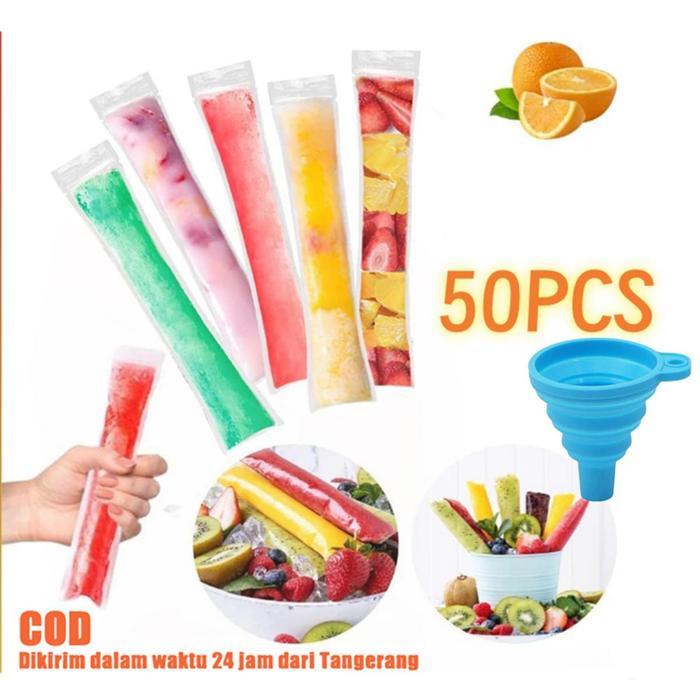 Premium 50 Pcs Plastik Es Lilin Klip Plastik Es Mambo Plastik Es Krim Pouch Panjang Plastik Klip